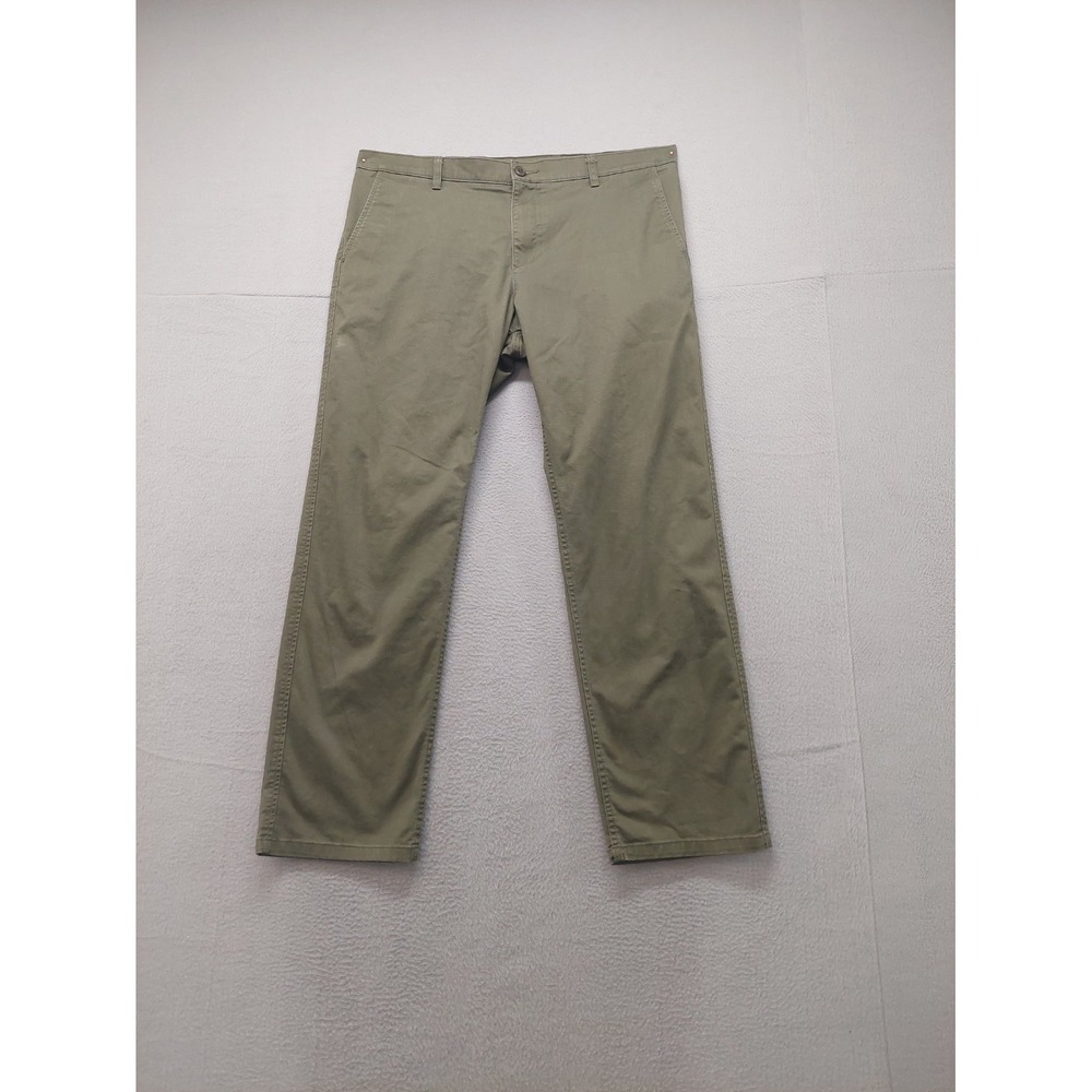 Dockers By Levis Strauss & Co 38X32 Men Pants Green Zip Slash Pockets Casual